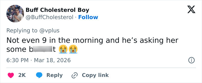 Tweet from user Buff Cholesterol Boy reacting to Craig Melvin’s awkward Today interview with Anya Taylor-Joy, showing backlash comments.