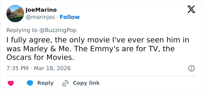 Screenshot of a tweet discussing Eric Dane's exclusion from the Oscars In Memoriam tribute and Shonda Rhimes defending the decision.