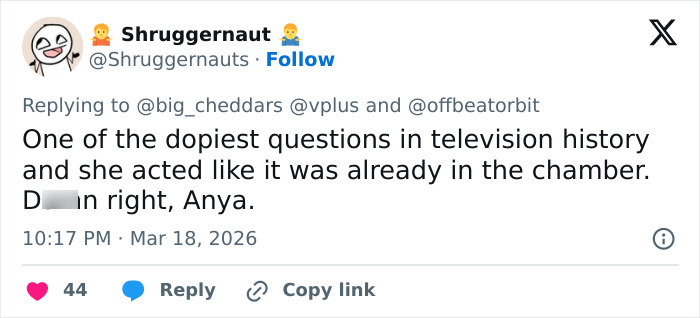 Tweet criticizing Craig Melvin's awkward interview with Anya Taylor-Joy, sparking backlash on social media.