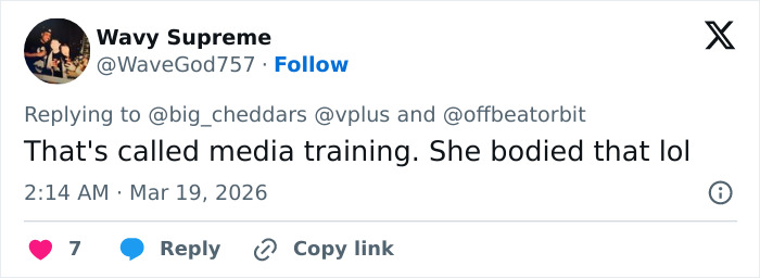 Screenshot of a social media reply discussing Craig Melvin’s awkward Today interview with Anya Taylor-Joy and media training.