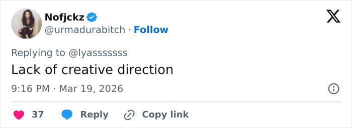 Tweet on a social media platform criticizing Olivia Rodrigo’s Vogue cover for lack of creative direction. Tweet on a social media platform criticizing Olivia Rodrigo’s Vogue cover for lack of creative direction.