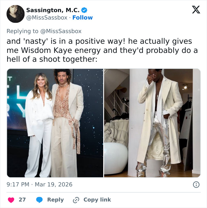 Heidi Klum and her son posing together at a premiere, showcasing star-like looks and stylish outfits. Heidi Klum and her son posing together at a premiere, showcasing star-like looks and stylish outfits.