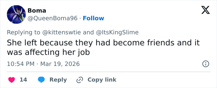 Captura de tela de uma resposta no Twitter discutindo a decisão da ex-assistente de Kylie Jenner de pedir demissão devido à amizade que afetou seu trabalho. Captura de tela de uma resposta no Twitter discutindo a decisão da ex-assistente de Kylie Jenner de pedir demissão devido à amizade que afetou seu trabalho.