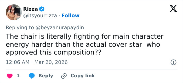 Twitter user criticizing Olivia Rodrigo’s Vogue cover, highlighting bizarre details and mediocre level of the composition. Twitter user criticizing Olivia Rodrigo’s Vogue cover, highlighting bizarre details and mediocre level of the composition.