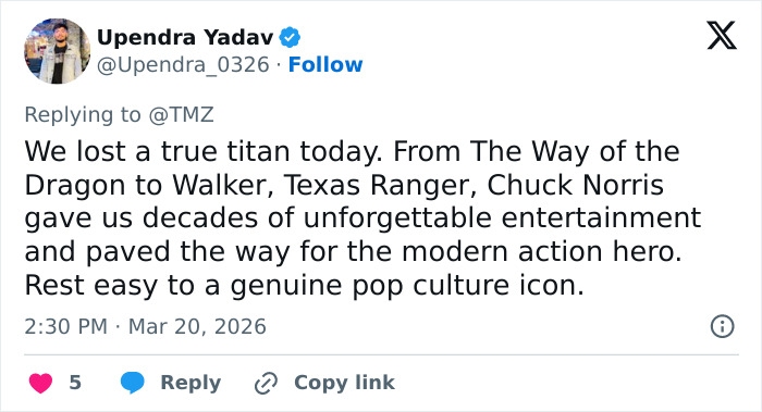 Action Star Chuck Norris Passes Away At 86 After Medical Emergency In Hawaii