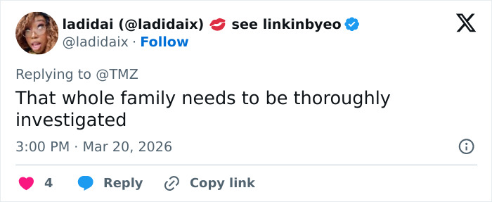 Postagem na mídia social comentando sobre a irmã de Joseph Duggar, Jill, falando após a prisão do irmão por crime. Postagem na mídia social comentando sobre a irmã de Joseph Duggar, Jill, falando após a prisão do irmão por crime.