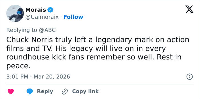 Chuck Norris&rsquo;s Heartbreaking Final Post Before His Passing At 86