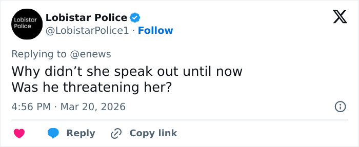 Tweet da Polícia de Lobistar questionando por que a irmã de Joseph Duggar, Jill, permaneceu em silêncio após a prisão do irmão por crime. Tweet da Polícia de Lobistar questionando por que a irmã de Joseph Duggar, Jill, permaneceu em silêncio após a prisão do irmão por crime.