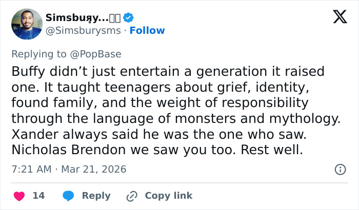 Novos detalhes sobre a passagem de 'Buffy the Vampire Slayer' Alum Nicholas Brendon revelados Novos detalhes sobre a passagem de 'Buffy the Vampire Slayer' Alum Nicholas Brendon revelados