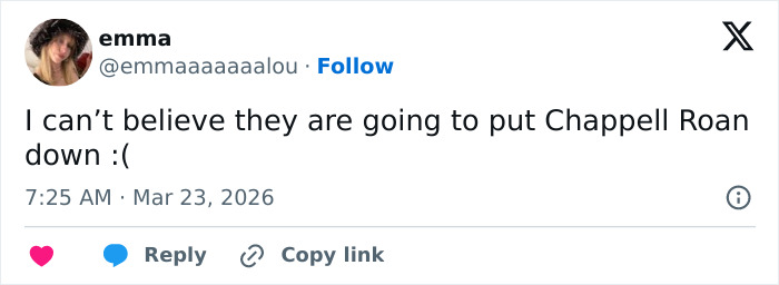 Texto alternativo: Postagem na mídia social discutindo Chappell Roan banido do festival devido ao tratamento dado pelo segurança à filha de Jude Law.