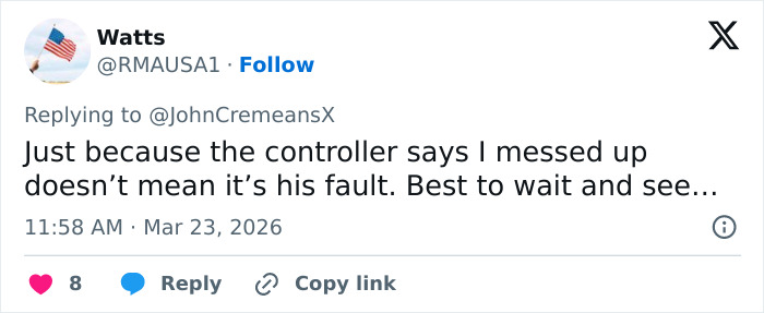 Tweet discutindo responsabilidade e atraso após o comissário de bordo da Air Canada ser encontrado em um lugar horrível após o acidente do LaGuardia.