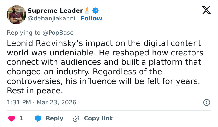 "Semana sem conteúdo como homenagem": Criador da plataforma de entretenimento adulto mais lucrativa do mundo morre aos 43 anos, provocando reações acaloradas