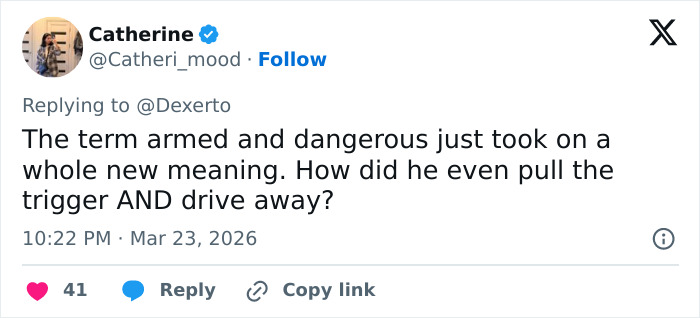 Tweet discussing a man with no arms or legs accused of slaying a passenger and driving away with the body.