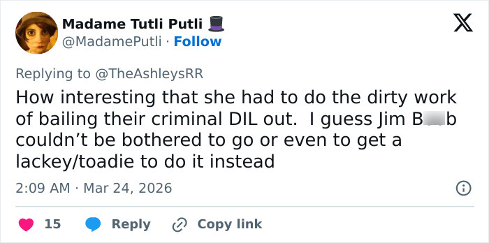 Screenshot of a social media post discussing Michelle Duggar&rsquo;s heated confrontation after bailing daughter-in-law out of jail.