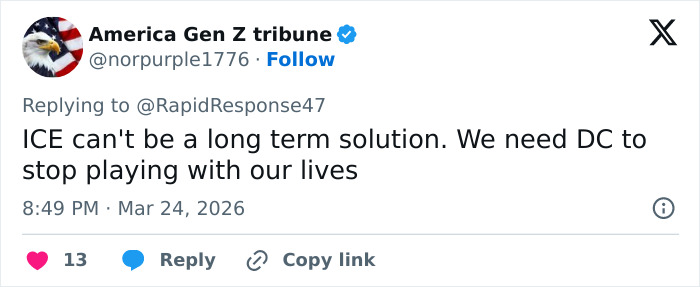 Tweet about ICE policy at the airport sparking reactions from a Brooklyn man shared online.