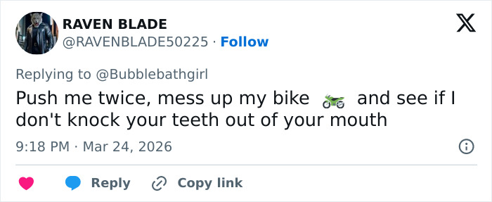 Screenshot of a social media reply discussing a brutal neighbor confrontation featured in Alan Ritchson’s bodycam footage.