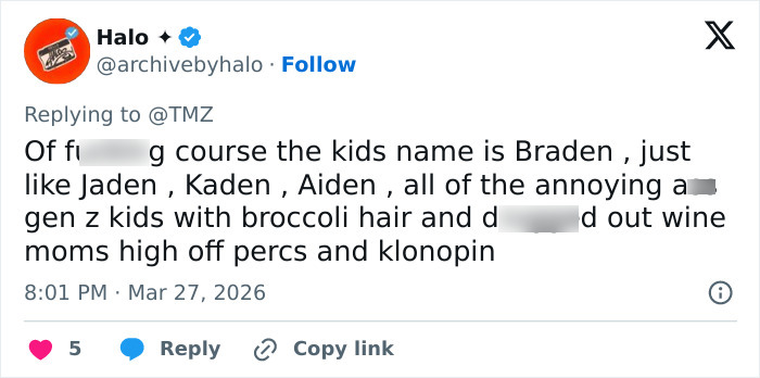 Tweet screenshot showing a user commenting on Gen Z kids, related to the controversial looksmaxxing influencer Clavicular arrest.