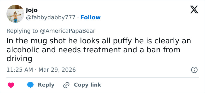 Tweet criticizing Tiger Woods after DUI arrest, mentioning Vanessa Trump reportedly giving a fierce ultimatum about his behavior.