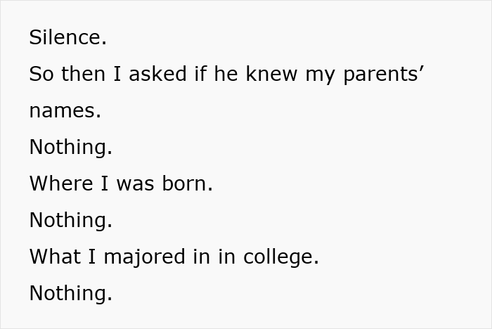 Text about romantic indifference showing silence and forgotten personal details in a relationship with notes on favorite foods.