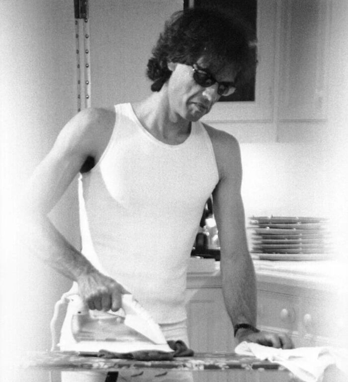 Mick Jagger Ironing