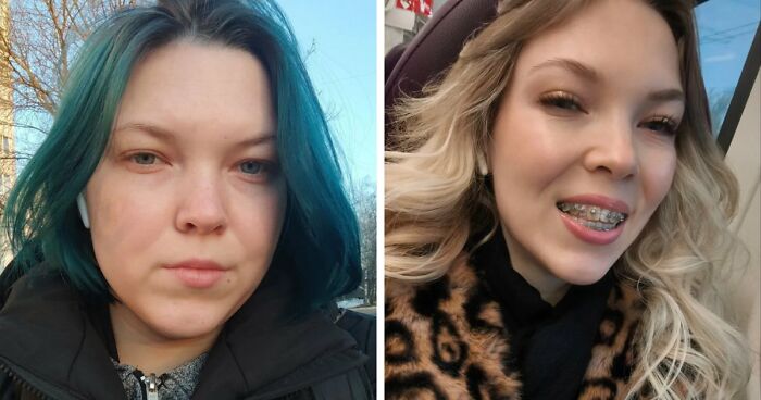 Before and after photo showing unbelievable transformations of a woman who totally changed her life in 3 years.