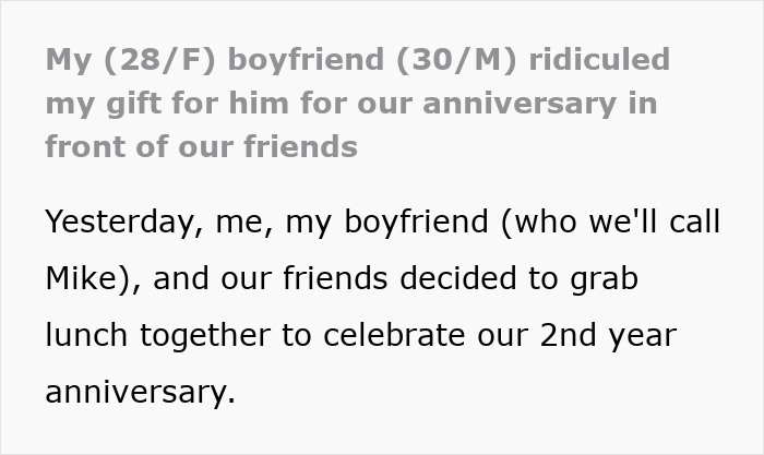 Lady Aghast After "Perfect" BF Displays His Red Flags By Mocking Her Gift In Front Of Their Friends