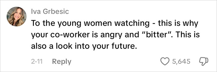 Comment from Iva Grbesic explaining why co-workers feel bitter, illustrating employee resistance and HR challenges. Comment from Iva Grbesic explaining why co-workers feel bitter, illustrating employee resistance and HR challenges.