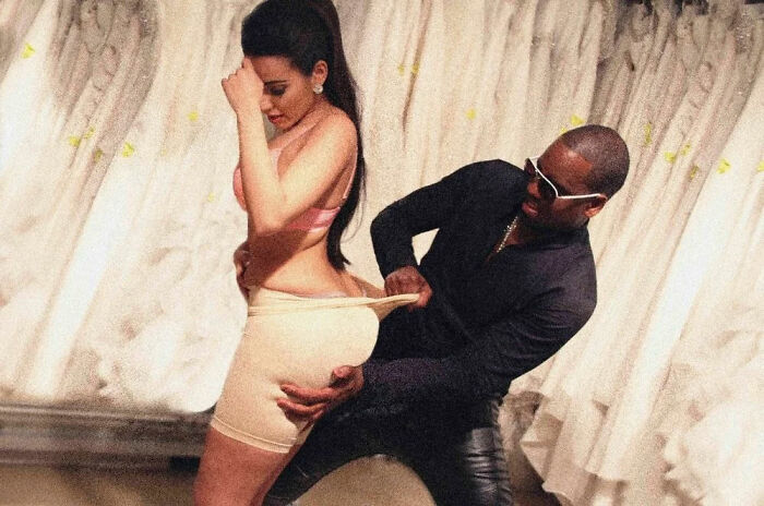 Kim Struggles Into Spanx