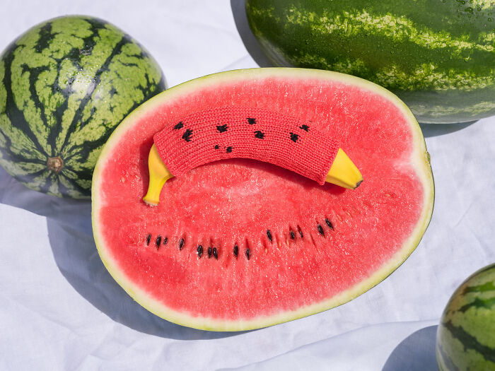 Artist Duo Creates Incredible Hand-Knitted Camouflage That Blends People Into Real Places (27 Pics)