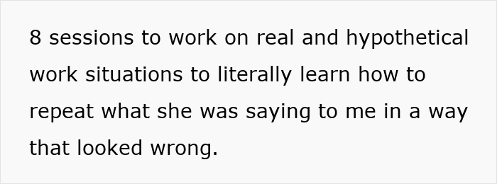 Text describing sessions about work situations illustrating a cynic boss learning work-life balance the hard way.