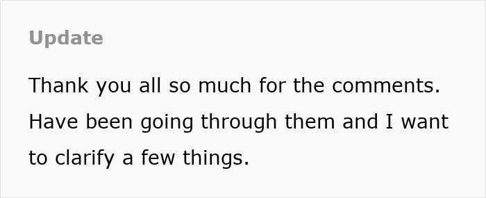 Text update indicating gratitude for comments and a promise to clarify details, related to jobless 36YO competition story.
