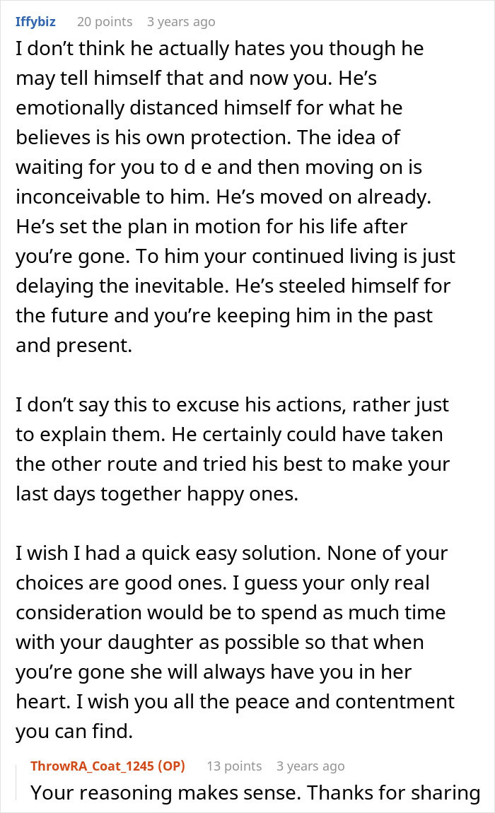 Comente discutindo uma mulher que se mudou com a família para fugir dos sogros e o plano do marido revelando que isso foi planejado.