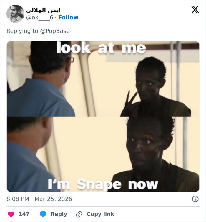 Scene from a meme with two men, captioned to humorously describe HBO Harry Potter series fans' feelings about Snape.