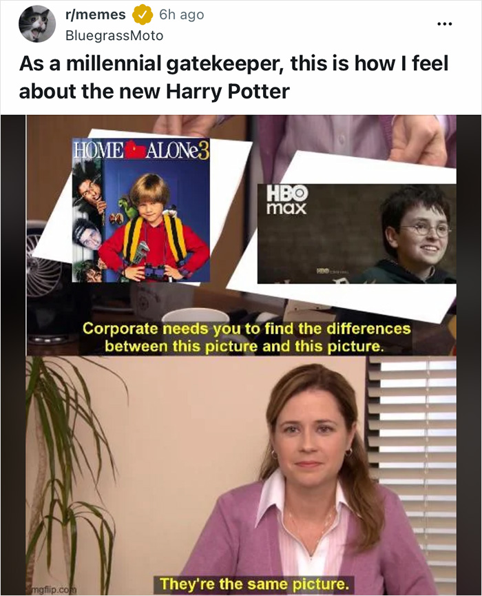 Meme comparing HBO Harry Potter series with Home Alone 3, highlighting fan feelings about the new HBO Harry Potter series.