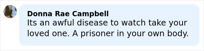 Comment by Donna Rae Campbell expressing sorrow about a loved one lost to an awful disease, relating to Eric Dane&rsquo;s cause of passing.