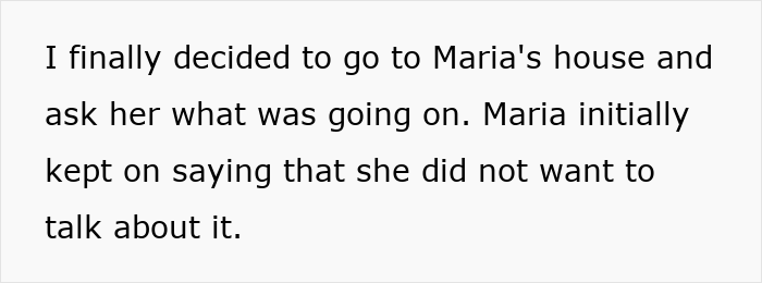 Text excerpt showing a wife feeling suspicious after hearing moaning, suspecting something happened with hubby and bestie.