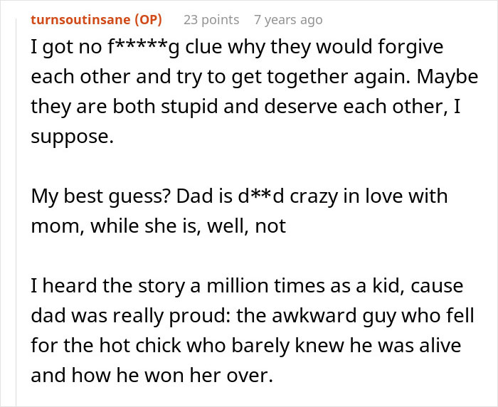 Text post from user turntoutinsane expressing confusion and frustration about a man dealing with DNA lab mixes and paternity results.