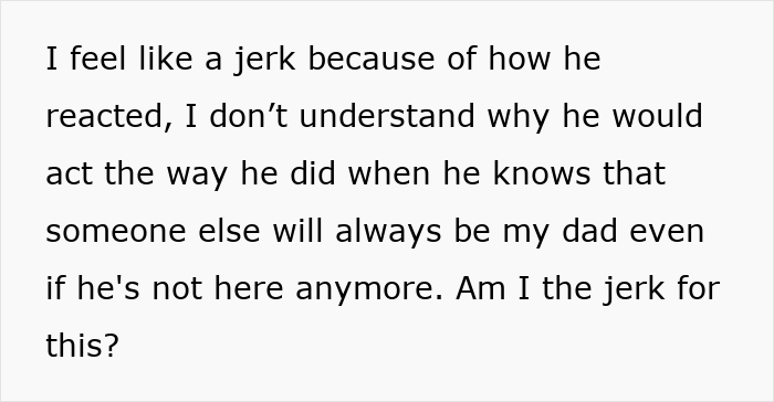 Guy Throws A Fit As GF's 16YO Son Won't Call Him "Dad," Then Accuses Him Of "Ruining Something Good" Guy Throws A Fit As GF's 16YO Son Won't Call Him "Dad," Then Accuses Him Of "Ruining Something Good"