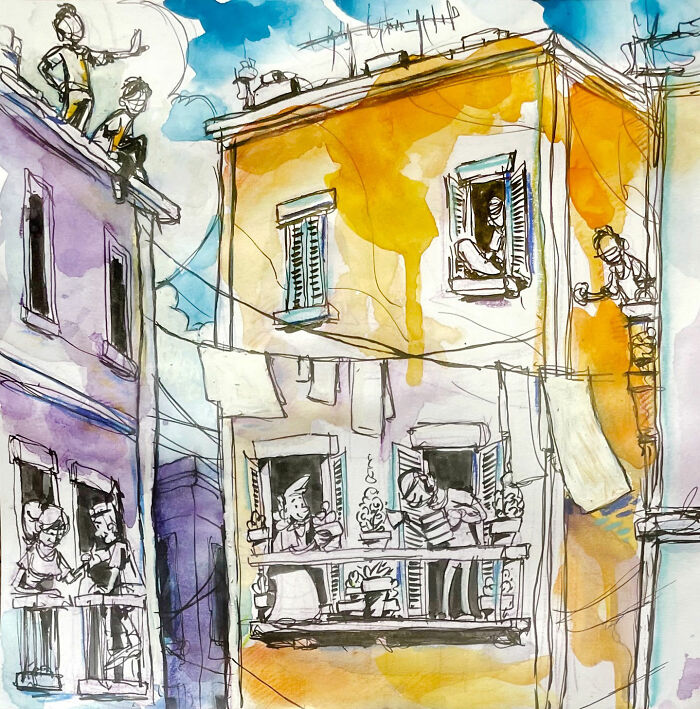 Artist Mehmet Saygin Captures Everyday Life In 30 Expressive Watercolor Sketches
