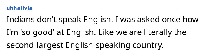 Uhhalivia's post debunks common stereotypes about countries, noting India is the 2nd largest English-speaking country.