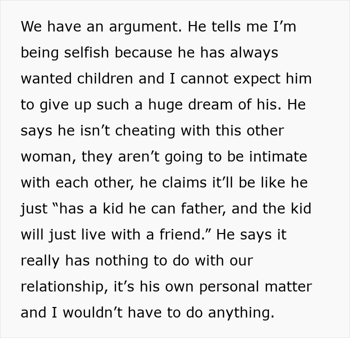 Alt text: Wife confused as husband wants to father his ex's child, uncovering his dark and twisted secret in their strained relationship.
