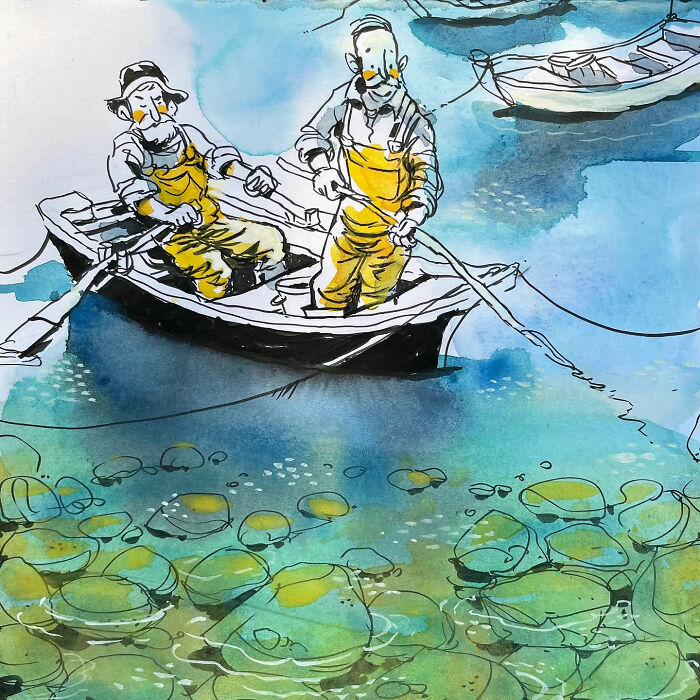 Artist Mehmet Saygin Captures Everyday Life In 30 Expressive Watercolor Sketches