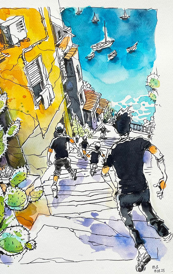 Artist Mehmet Saygin Captures Everyday Life In 30 Expressive Watercolor Sketches