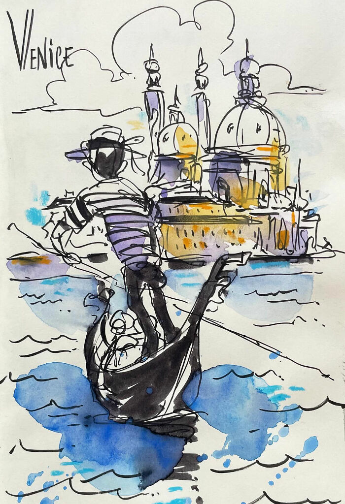 Artist Mehmet Saygin Captures Everyday Life In 30 Expressive Watercolor Sketches