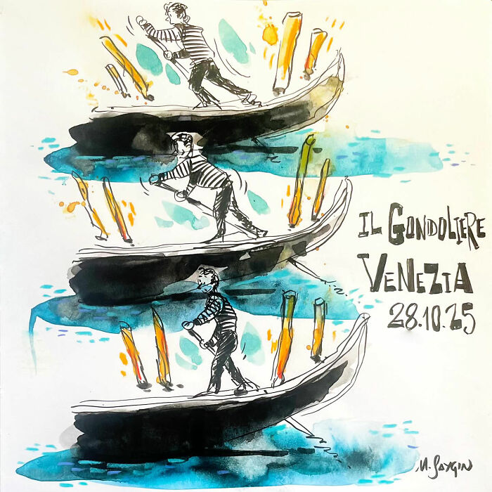 Artist Mehmet Saygin Captures Everyday Life In 30 Expressive Watercolor Sketches