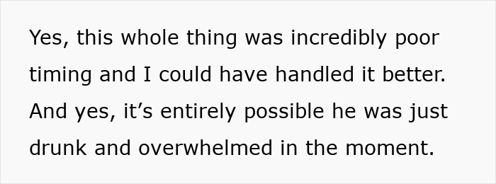 Text on a white background discussing poor timing and being overwhelmed, relating to romantic indifference and favorite foods.