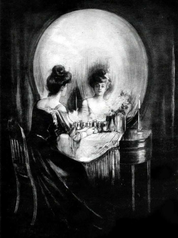 All Is Vanity, Circa 1892. Illustration By Charles Allan Gilbert
