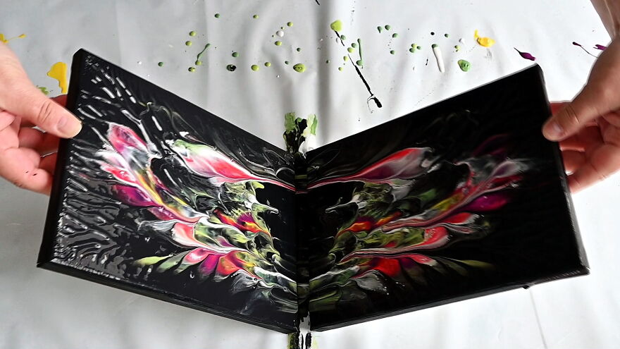 One Dip, Perfect Pair! Double Dip Acrylic Pour ~ Matching Diptych Magic