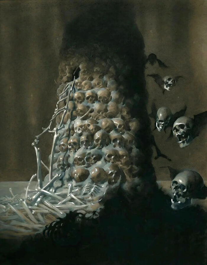 Pile Of Skulls, Circa 1920 By José Segrelles