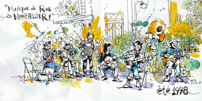 Artist Mehmet Saygin Captures Everyday Life In 30 Expressive Watercolor Sketches